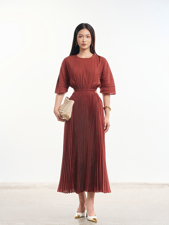 Váy xếp ly tay cộc